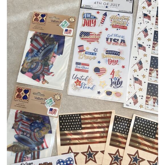 LOT PATRIOTIC 4TH OF JULY USA Veterans Patriotic Stickers And Mixed Scrapbooking - Picture 8 of 10
